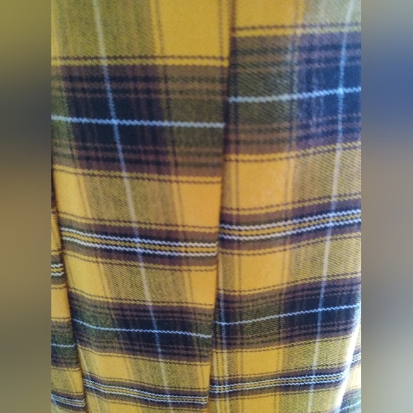 🎄❤️ Forever 21 Mustard Plaid Pleated Mini Skirt  Sz Sm❤️🎄 - Picture 2 of 12